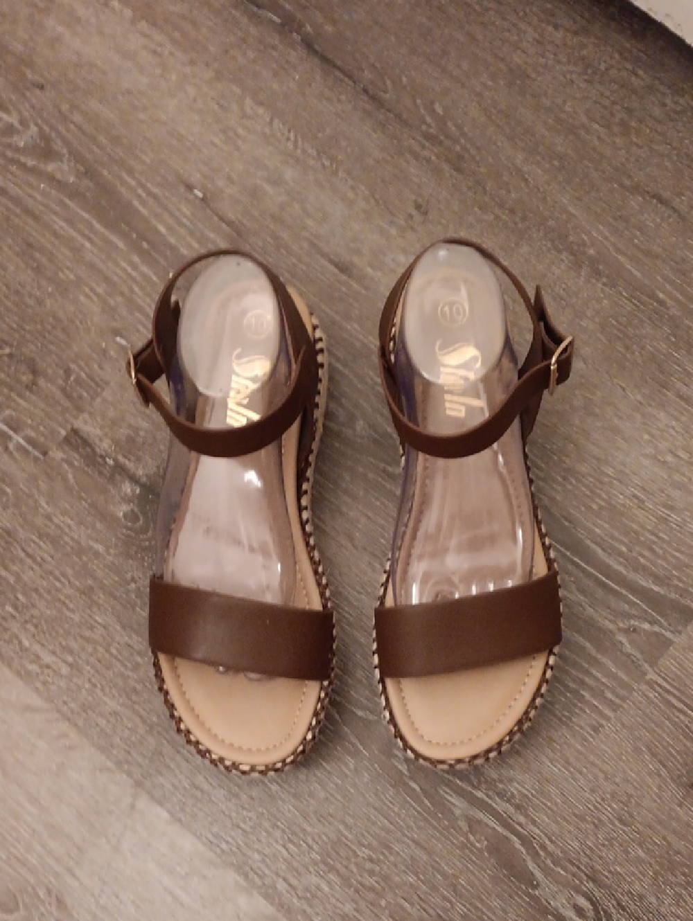 SHEIN Brown Ankle-Strap Espadrille Sandals with Buckle